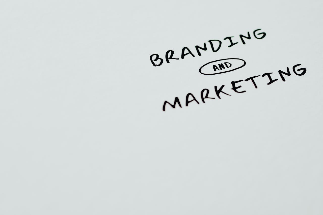 A minimalist image featuring the words 'Branding' and 'Marketing' on a white background, ideal for digital marketing themes.